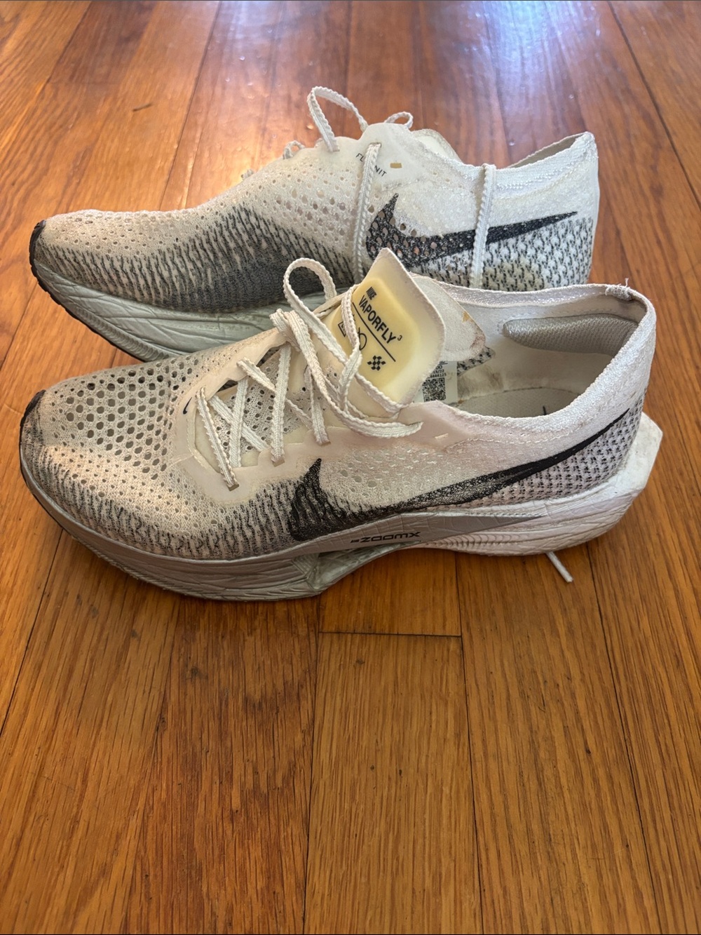 Nike Women's Vaporfly - White with Black Swoosh